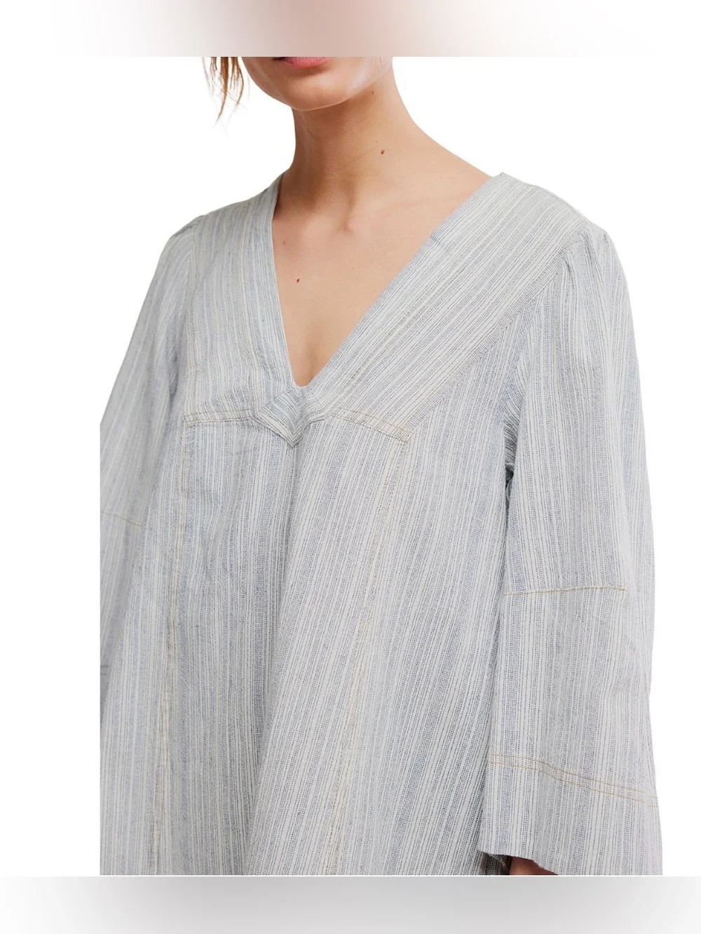 Free People Women's Goldie Balloon-Sleeve V-Neck Dress